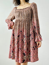 Load image into Gallery viewer, Pink floral paisley mini dress
