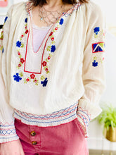 Load image into Gallery viewer, 1930s Hungarian Top Cotton Embroidered Peasant Blouse
