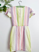 Load image into Gallery viewer, Pastel rainbow striped midriff dress
