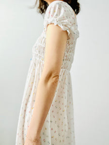 Vintage 1960s ruched floral babydoll lingerie dress