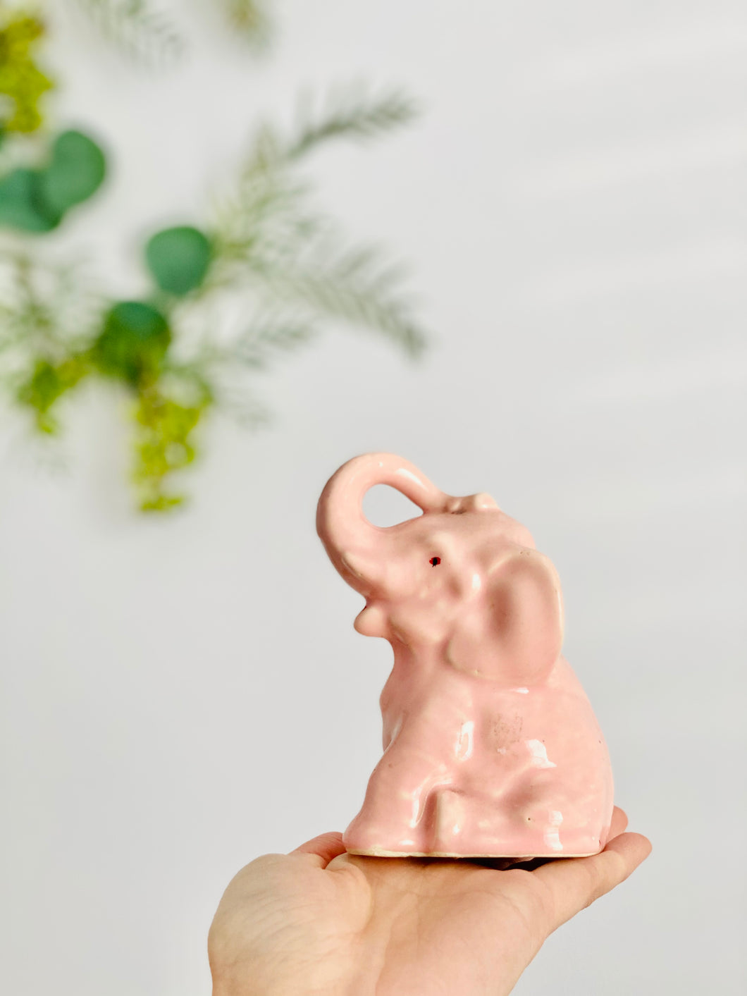 Vintage pink elephant novelty piggy bank