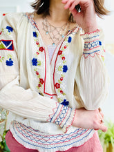 Load image into Gallery viewer, 1930s Hungarian Top Cotton Embroidered Peasant Blouse

