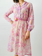 Load image into Gallery viewer, Vintage 1970s purple floral dress
