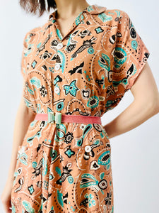 Vintage 1940s novelty print dress