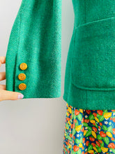 Load image into Gallery viewer, Vintage 1970s Emerald Green Wool Jacket Vintage Blazer
