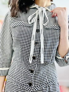 Vintage Nelly Don Houndstooth Dress Set
