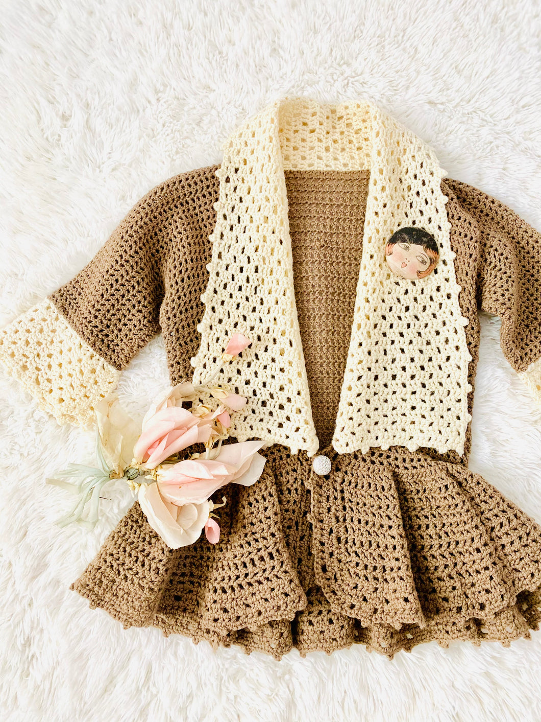 Vintage 1930s Knitted Cardigan Crochet Jacket