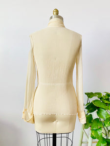 Vintage 1930s cream color silk chiffon blouse