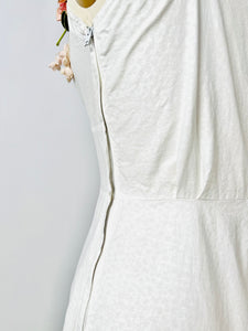 Vintage 1940s white cotton dress