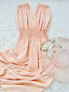 Vintage pink smocked lingerie dress