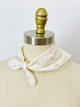 Load image into Gallery viewer, Vintage 1930s white embroidered floral bandana cotton hankie
