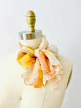 Load image into Gallery viewer, Vintage 1930s pastel silk scarf scalloped edging
