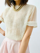 Load image into Gallery viewer, Vintage 1940s white semi sheer ruched top
