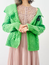 Load image into Gallery viewer, Vintage forest green wool sweater jacket
