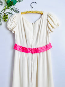 Vintage 1960s rayon ribbon flower dress
