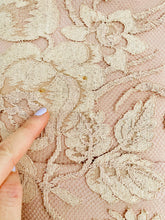 Load image into Gallery viewer, 1940s Dusty Pink Lace Dress with Slip and Belt
