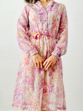 Load image into Gallery viewer, Vintage 1970s purple floral dress
