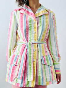 Vintage 1970s pastel stripes jacket