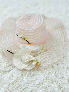 Vintage pastel pink millinery sun hat