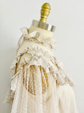 Load image into Gallery viewer, Vintage tulle lace ruffled victorian style blouse skirt two piece set
