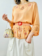 Load image into Gallery viewer, Vintage 1920s peach color beaded blouse
