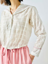 Load image into Gallery viewer, Antique Edwardian Sailor Style Cotton Top
