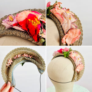 Vintage 1930s pink fascinator