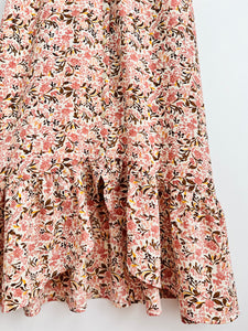 Pink floral ruffled dress