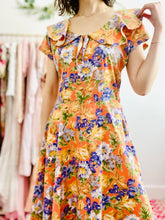 Load image into Gallery viewer, Vintage 1930s orange floral day dress
