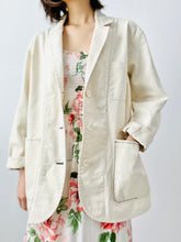 Load image into Gallery viewer, Vintage cream color denim blazer
