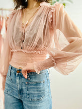 Load image into Gallery viewer, Dreamy pink tulle lace blouse
