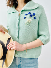Load image into Gallery viewer, Vintage 1940s turquoise cardigan

