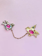 Load image into Gallery viewer, Vintage Pink Enamel Birds Sweater Pin Novelty Brooch
