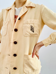 Vintage 1940s monogrammed jacket apricot color blouse
