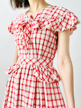 Load image into Gallery viewer, Vintage 1930s red plaid dress
