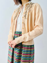 Load image into Gallery viewer, Vintage 1940s beaded cashmere cardigan
