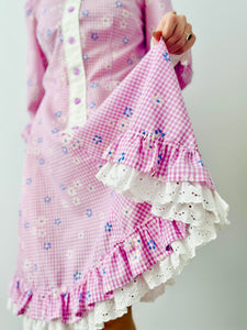 Vintage 1960s lilac gingham dress