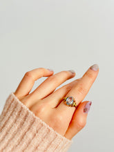 Load image into Gallery viewer, Antique 10k gold rose cut aquamarine ring
