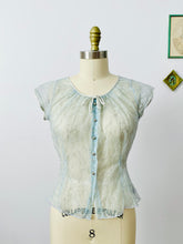 Load image into Gallery viewer, Vintage 1940s pastel blue sheer top
