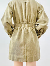 Load image into Gallery viewer, Vintage sage color corduroy dress
