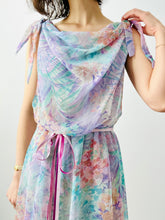 Load image into Gallery viewer, Vintage 1970s pastel floral dress
