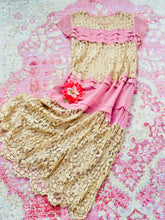 Load image into Gallery viewer, Vintage 1920s pink flapper lace dress
