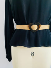 Load image into Gallery viewer, Vintage 1970s belt w heart shaped buckle
