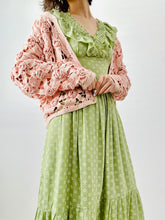 Load image into Gallery viewer, Vintage pink crochet cardigan/sweater
