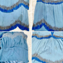 Load image into Gallery viewer, Vintage 1920s Art Deco blue silk beaded flapper dress
