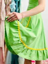 Load image into Gallery viewer, Vintage 1960s green pinafore overall dress
