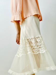 Vintage 1950s nylon lace lingerie skirt
