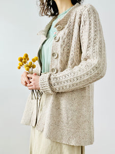 Vintage oatmeal color cardigan/sweater