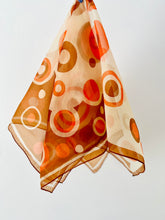 Load image into Gallery viewer, Vintage 1960s Mod style circles print scarf
