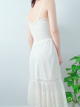 Load image into Gallery viewer, Vintage 1940s Lace Slip with Cutout Design and Pleated Flounce
